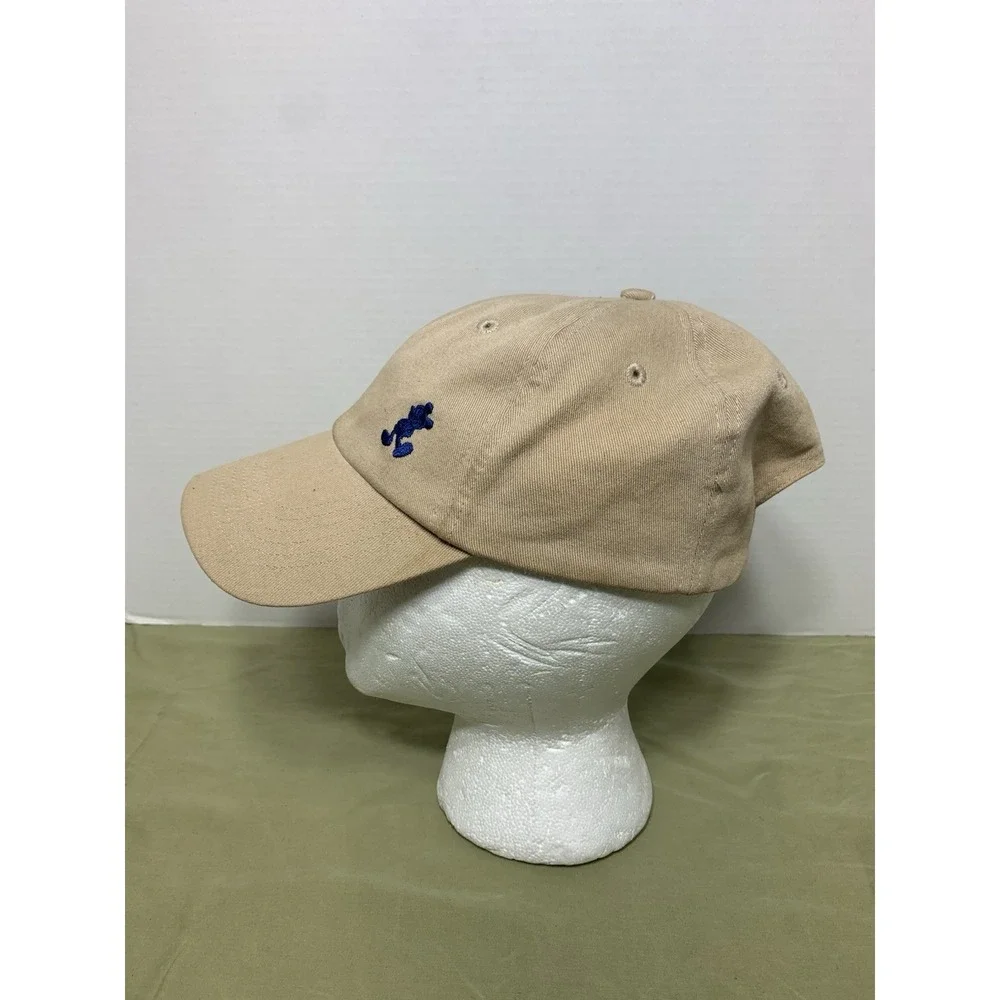 Walt Disney World Adult Hat Cap Adjustable Tan Navy Mickey Mouse Embroidered
